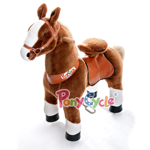 Brown pony with white hoof small